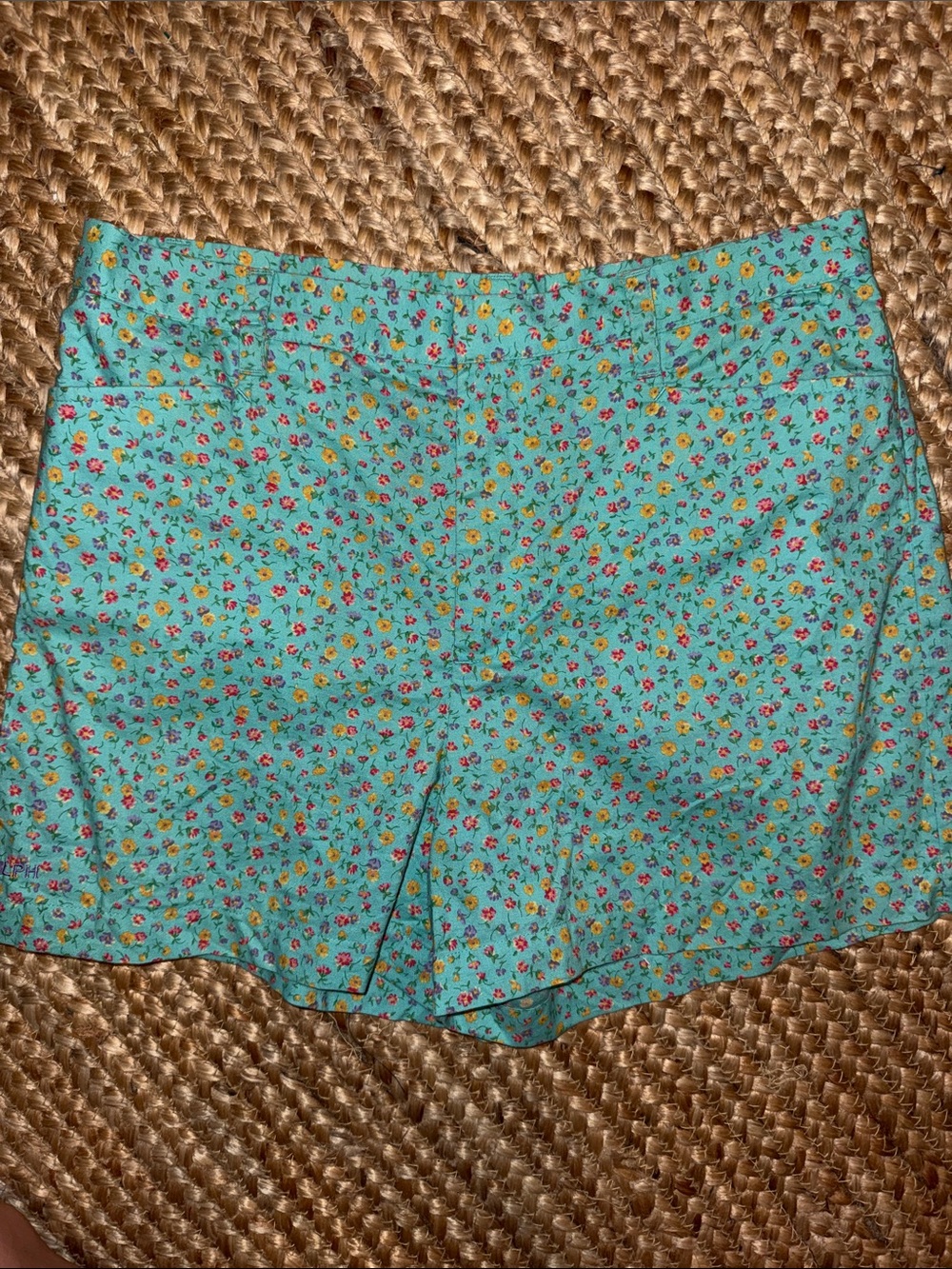 Ralph Lauren Teal Floral High-Waist Shorts 8 - Picture 2 of 7